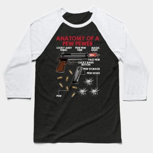 Funny Anatomy Of A Pew Pewer Gun Ammo Lovers Amendment Baseball T-Shirt